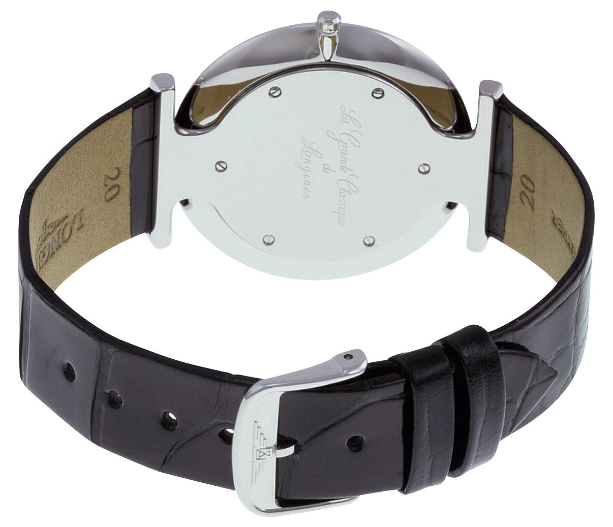 Longines La Grande Classique Stainless Steel White Dial Black Leather Strap Quartz Mens Watch L4.766.4.11.2