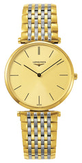 Longines La Grande Classique Yellow Gold PVD and Stainless Steel Gold-Tone Dial Quartz Unisex Watch L4.755.2.32.7