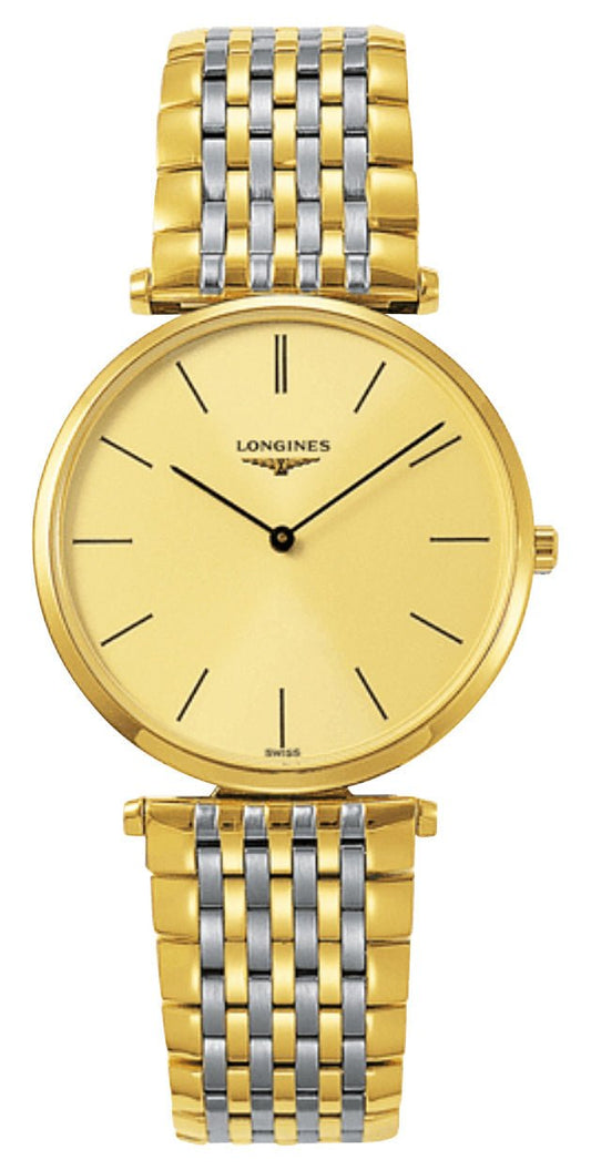Longines La Grande Classique Yellow Gold PVD and Stainless Steel Gold-Tone Dial Quartz Unisex Watch L4.755.2.32.7