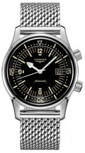 Longines Legend Diver Automatic Mesh Stainless Steel Black Dial Date Mens Watch L3.774.4.50.6