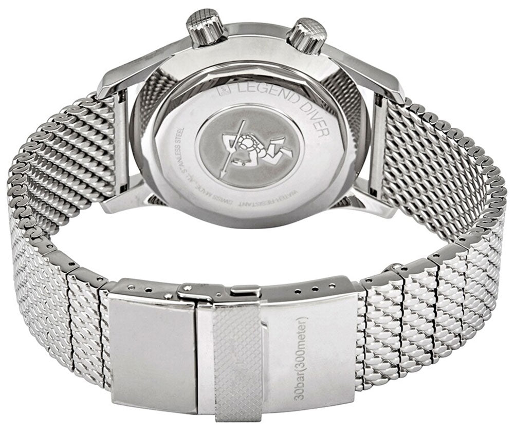 Longines Legend Diver Automatic Mesh Stainless Steel Black Dial Date Mens Watch L3.774.4.50.6