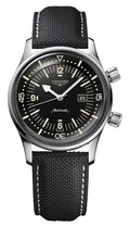 Longines Legend Diver Automatic Stainless Steel Black Dial Black Fabric Strap Date Divers Unisex Watch L3.374.4.50.0