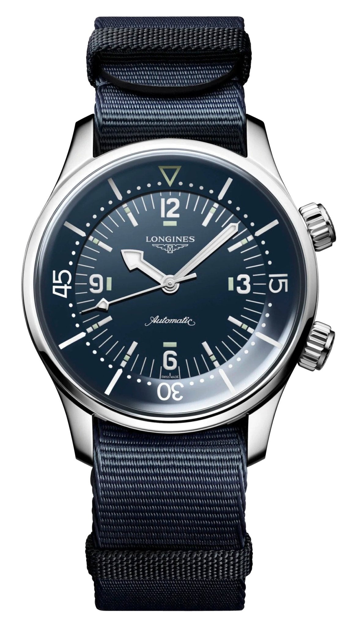 Longines Legend Diver Automatic Stainless Steel Blue Dial Blue NATO Nylon Strap Divers Mens Watch L3.764.4.90.2