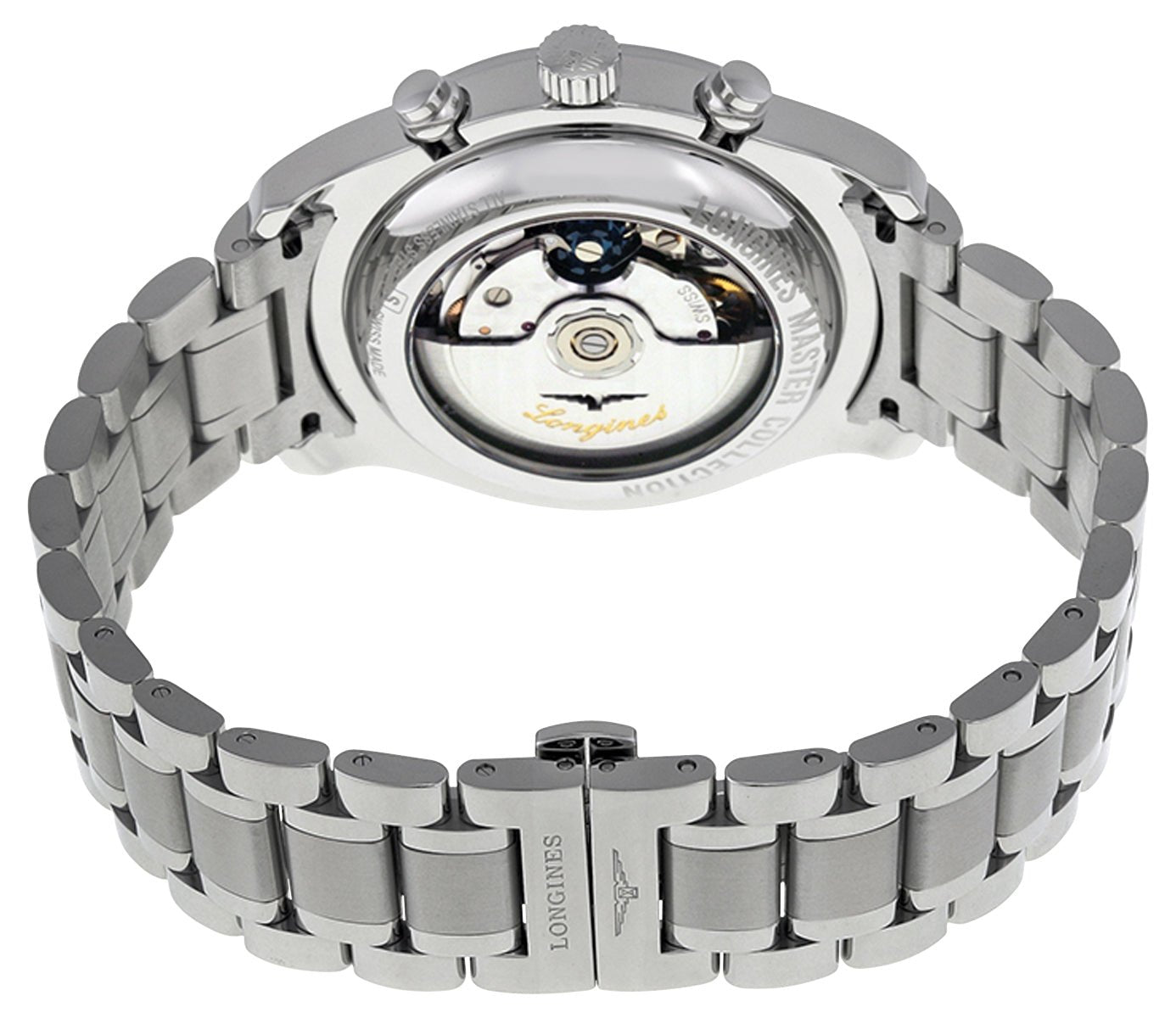 Longines Master Collection Automatic Chronograph Stainless Steel Silver-Tone Dial Date Mens Watch L2.759.4.78.6