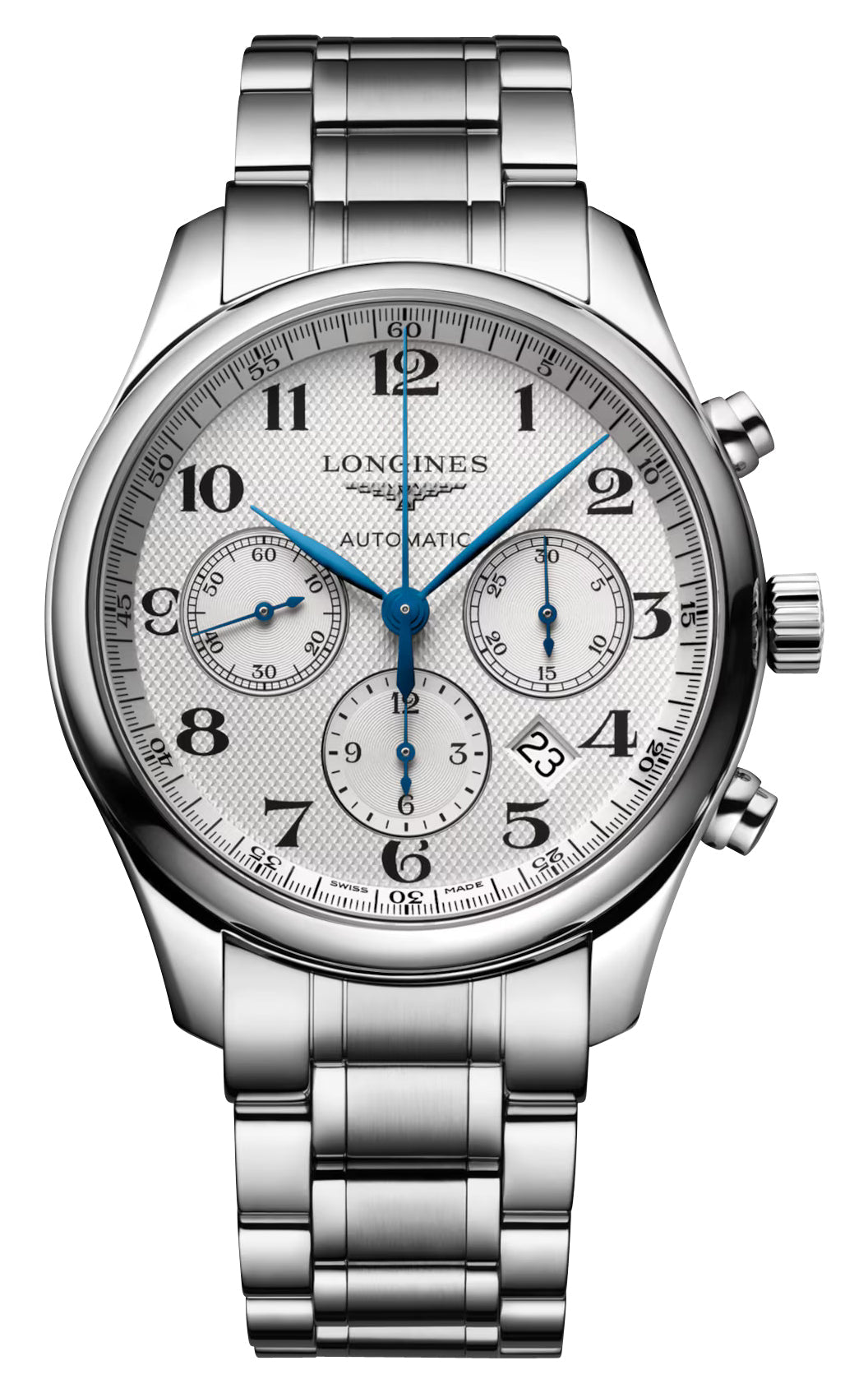 Longines Master Collection Automatic Chronograph Stainless Steel Silver-Tone Dial Date Mens Watch L2.759.4.78.6
