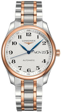 Longines Master Collection Automatic Stainless Steel and Rose Gold Silver Dial Day-Date Mens Watch L2.755.5.79.7