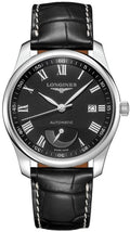 Longines Master Collection Automatic Stainless Steel Black Dial Black Leather Strap Date Power Reserve Mens Watch L2.908.4.51.7