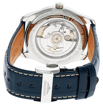 Longines Master Collection Automatic Stainless Steel Blue Dial Blue Leather Strap Date/Month Mens Watch L2.910.4.92.0
