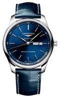 Longines Master Collection Automatic Stainless Steel Blue Dial Blue Leather Strap Date/Month Mens Watch L2.920.4.92.0