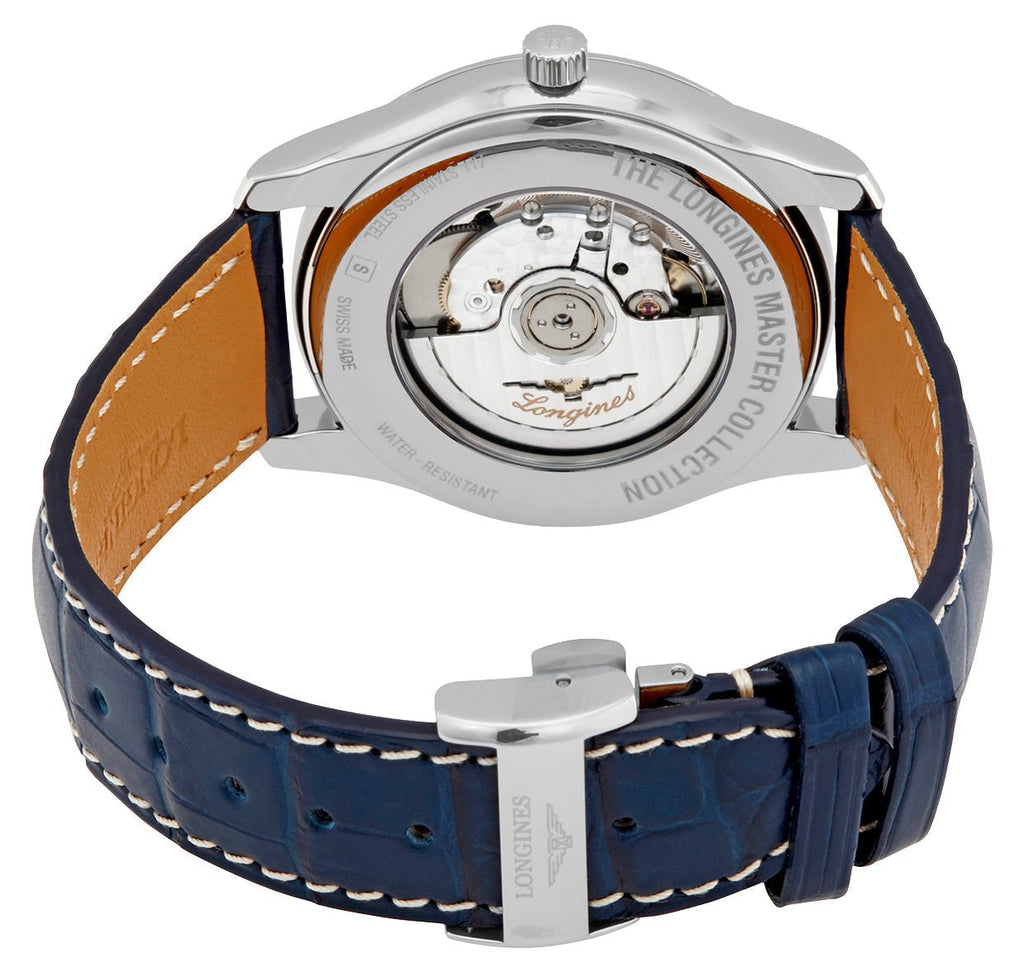 Longines Master Collection Automatic Stainless Steel Blue Dial Blue Leather Strap Date/Month Mens Watch L2.920.4.92.0