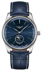 Longines Master Collection Automatic Stainless Steel Blue Dial Blue Leather Strap Moonphase Date Mens Watch L2.909.4.92.0