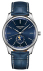 Longines Master Collection Automatic Stainless Steel Blue Dial Blue Leather Strap Moonphase Date Mens Watch L2.919.4.92.0
