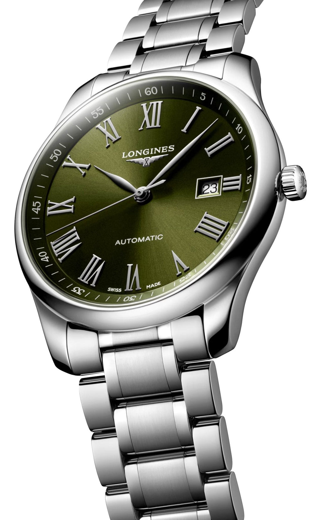 Longines Master Collection Automatic Stainless Steel Green Dial Date Mens Watch L2.893.4.09.6