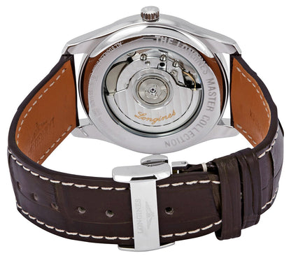 Longines Master Collection Automatic Stainless Steel Silver Dial Brown Leather Strap Date Power Reserve Mens Watch L2.908.4.78.3