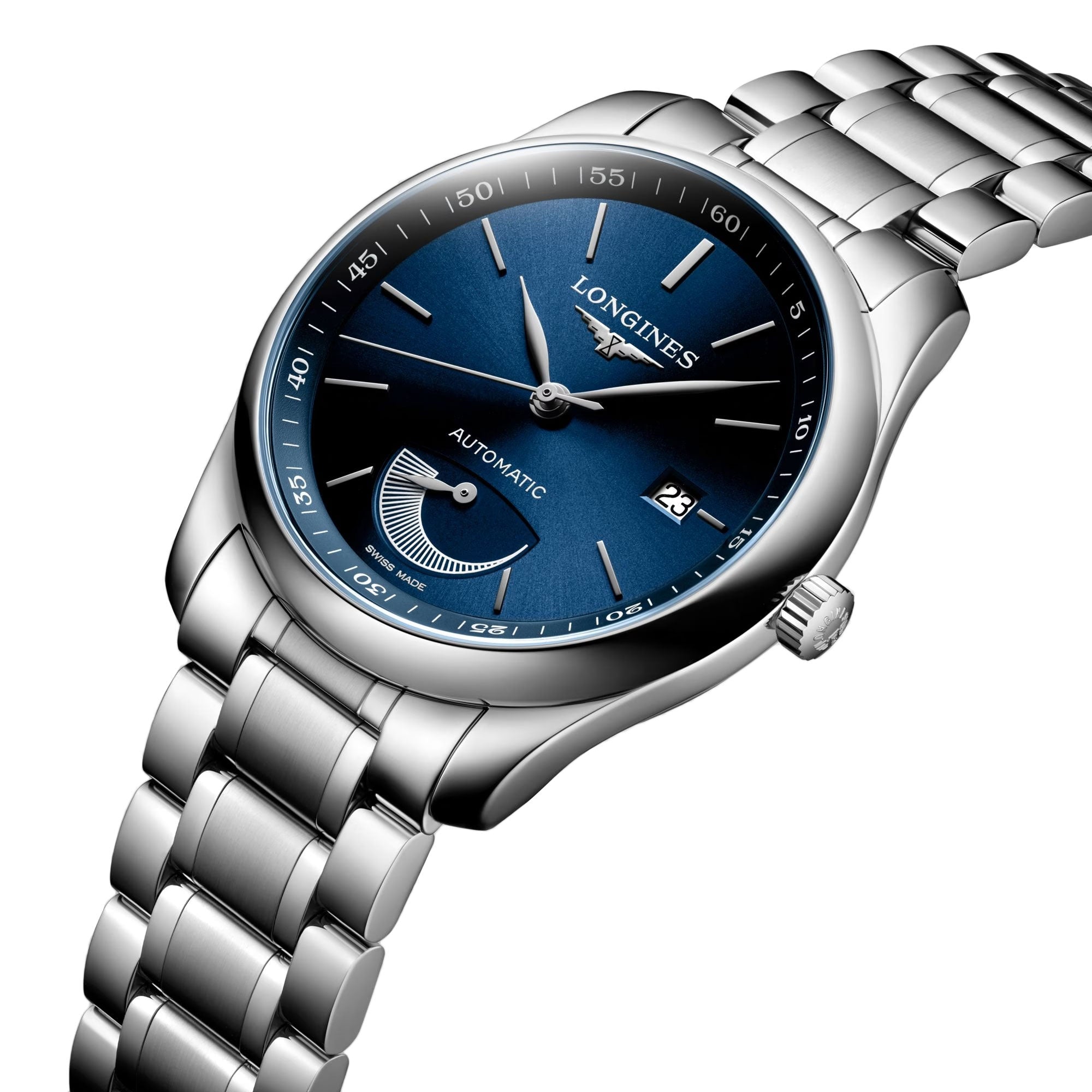 Longines Master Collection Power Reserve Automatic Stainless Steel Blue Dial Date Mens Watch L2.908.4.92.6