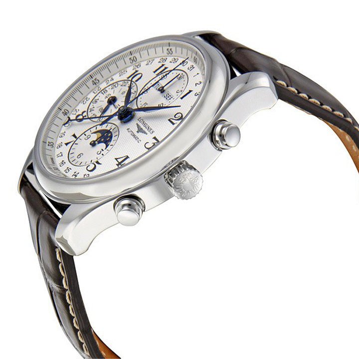 Longines Master Complications Automatic Chronograph Moonphase Stainless Steel Mens Watch L2.773.4.78.3