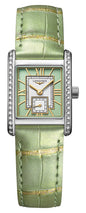 Longines Mini DolceVita Stainless Steel Green Dial Green Leather Strap Diamonds Quartz Womens Watch L5.200.0.05.2