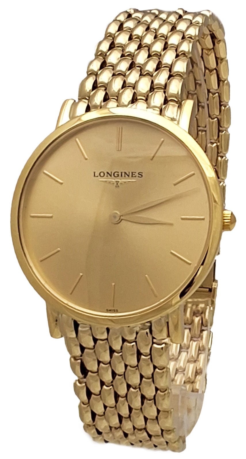 Longines Presence Yellow Gold Quartz Gold Tone Dial Mens Watch L48246322