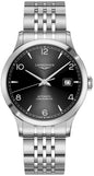 Longines Record Automatic COSC Stainless Steel Black Dial Date Mens Watch L2.821.4.56.6