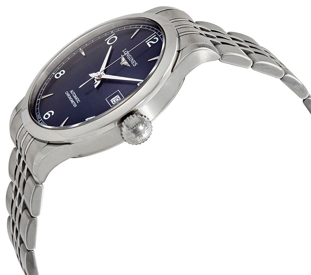 Longines Record Automatic COSC Stainless Steel Blue Dial Date Mens Watch L2.820.4.96.6