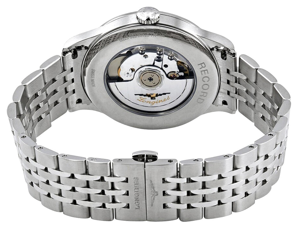 Longines Record Automatic Stainless Steel Blue Dial Date Mens Watch L2.821.4.96.6