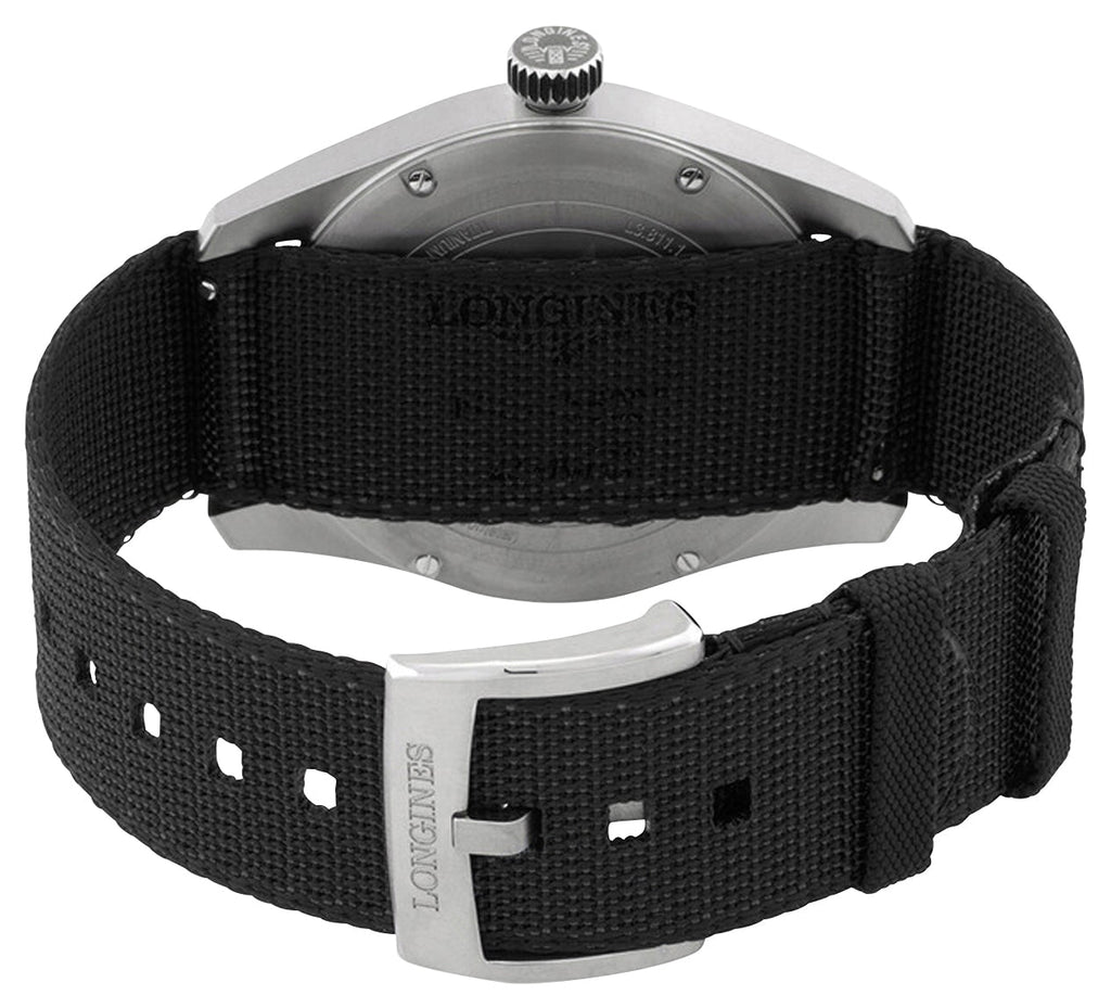 Longines Spirit Automatic COSC Titanium Dark Gray Dial Black Nylon Strap Mens Watch L3.811.1.53.2