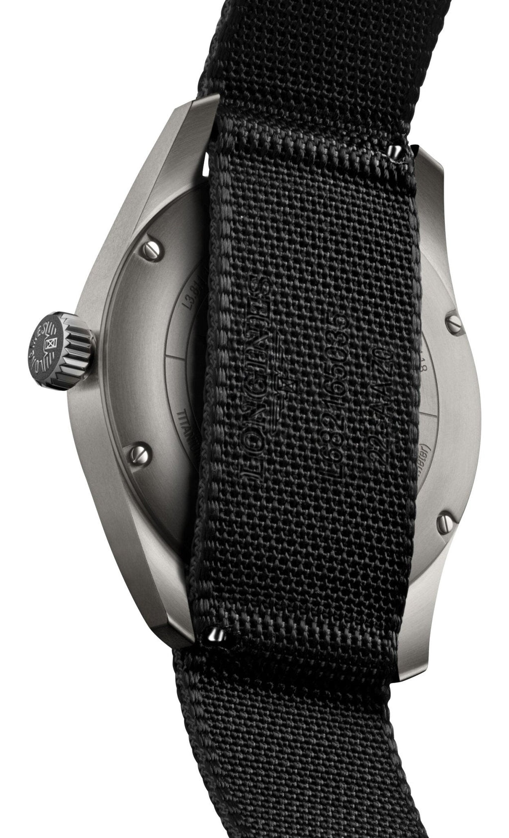 Longines Spirit Automatic COSC Titanium Dark Gray Dial Black Nylon Strap Mens Watch L3.811.1.53.2