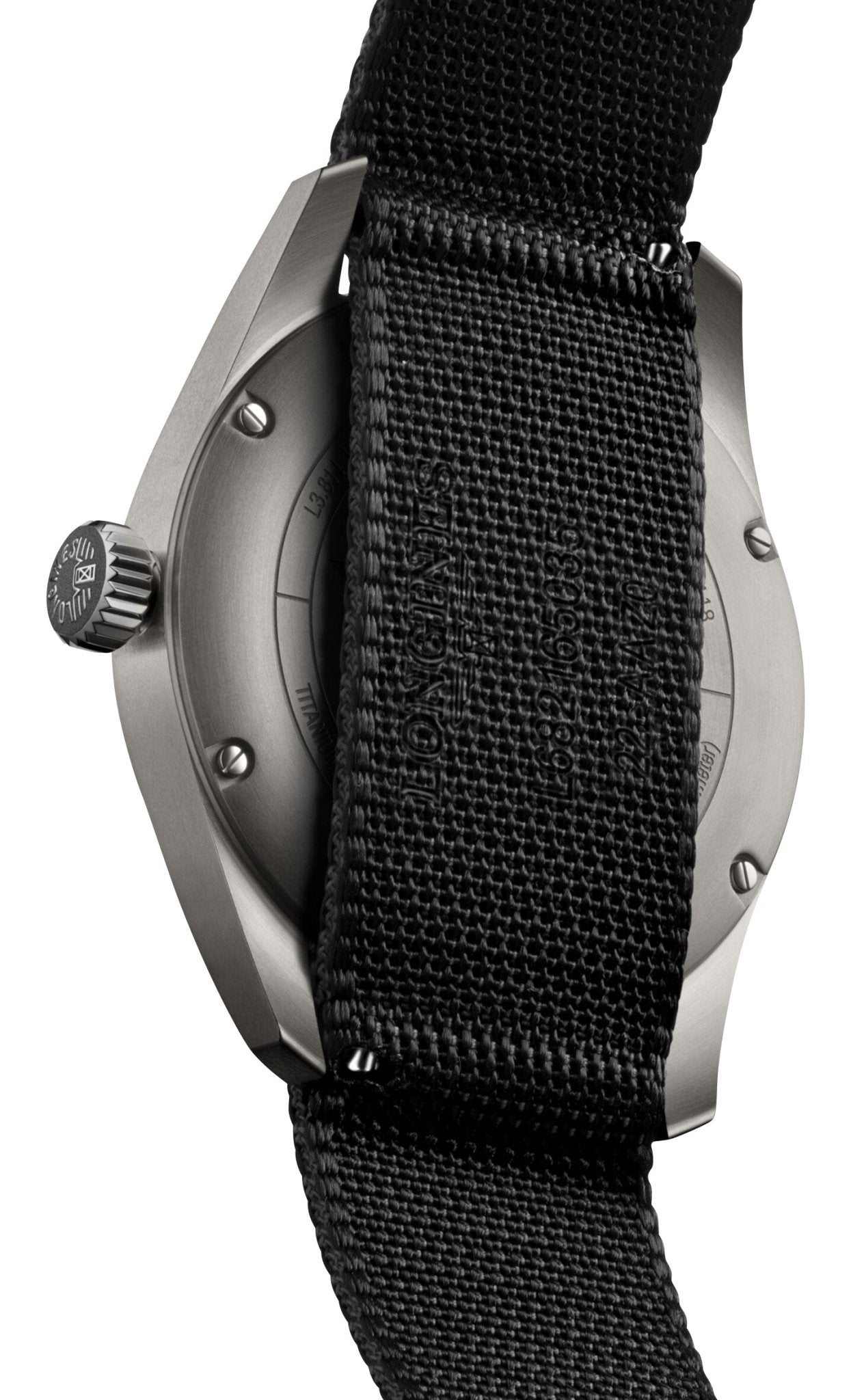 Longines Spirit Automatic COSC Titanium Dark Gray Dial Black Nylon Strap Mens Watch L3.811.1.53.2