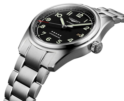 Longines Spirit Prestige Edition Automatic COSC Stainless Steel Black Dial Interchangeable Brown Leather/NATO Strap Date Mens Watch L3.811.4.53.9