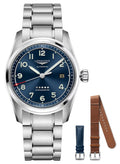 Longines Spirit Prestige Edition Automatic COSC Stainless Steel Blue Dial Interchangeable Blue/Brown Leather Strap Date Mens Watch L3.810.4.93.9