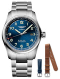 Longines Spirit Prestige Edition Automatic COSC Stainless Steel Blue Dial Interchangeable Blue/Brown Leather Strap Date Mens Watch L3.811.4.93.9