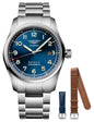 Longines Spirit Prestige Edition Automatic COSC Stainless Steel Blue Dial Interchangeable Blue/Brown Leather Strap Date Mens Watch L3.811.4.93.9