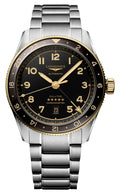 Longines Spirit Zulu Time Automatic GMT Chronometer Stainless Steel & 18K Yellow Gold Gray Dial Date Mens Watch L3.812.5.53.6