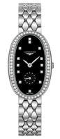 Longines Symphonette Stainless Steel Black Dial Diamonds Quartz Womens Watch L2.307.0.57.6
