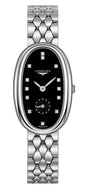 Longines Symphonette Stainless Steel Black Dial Diamonds Quartz Womens Watch L2.307.4.57.6