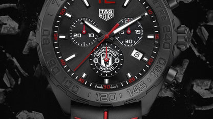 Tag Heuer Formula 1 Manchester United Limited Edition Black Dial Black & Red Rubber Strap Watch for Men - CAZ101J.FT8027