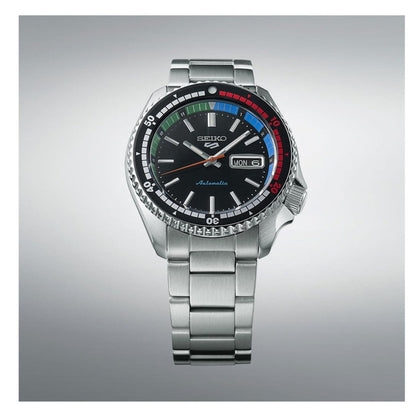 Seiko 5 Sports SKX Series Regatta Timer Retro Blue Dial Silver Steel Strap Watch For Men - SRPK13K1