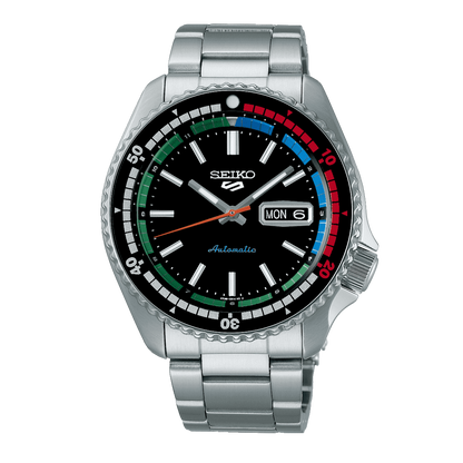 Seiko 5 Sports SKX Series Regatta Timer Retro Blue Dial Silver Steel Strap Watch For Men - SRPK13K1