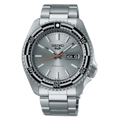 Seiko 5 Sports Special Edition Silver Dial Silver Steel Strap Watch For Men - SRPK09K1