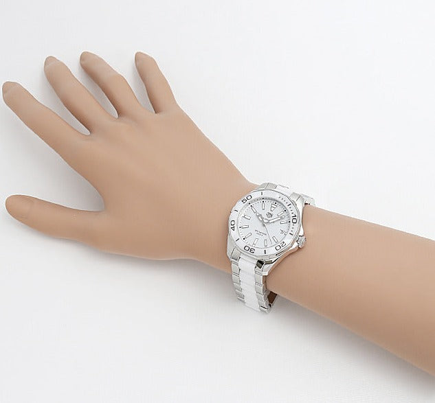 Tag Heuer Aquaracer Diamonds White Dial Two Tone Steel Strap Watch for Women - WAY131H.BA0914