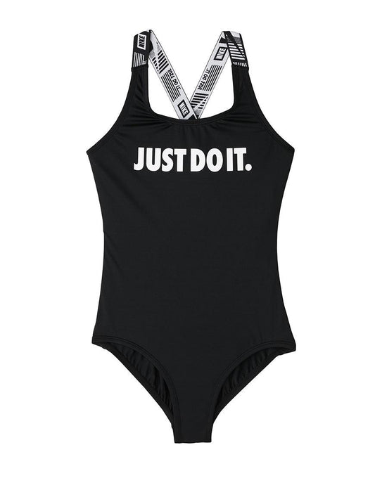 Girls' Crossback 1Piece Swimsuit :Black