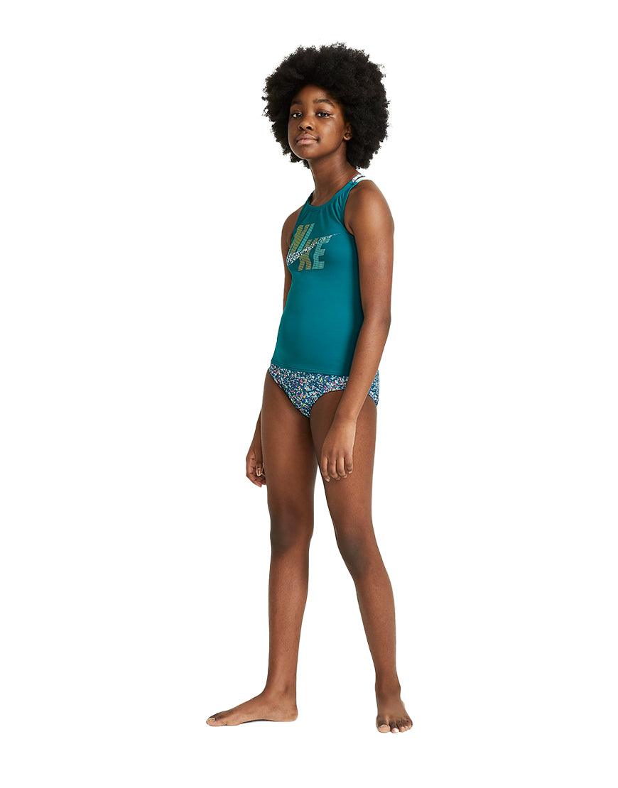 Girls' Spiderback Tankini :Bright Spruce