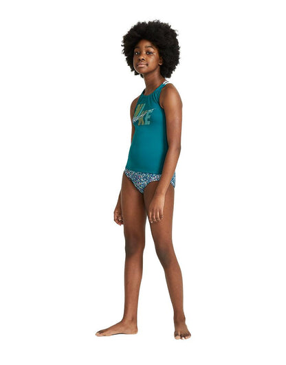 Girls' Spiderback Tankini :Bright Spruce