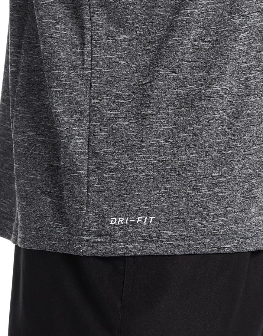 Men's Heathered Hydroguard Swim Shirt :Black