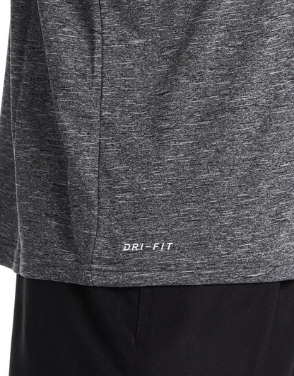 Men's Heathered Hydroguard Swim Shirt :Black