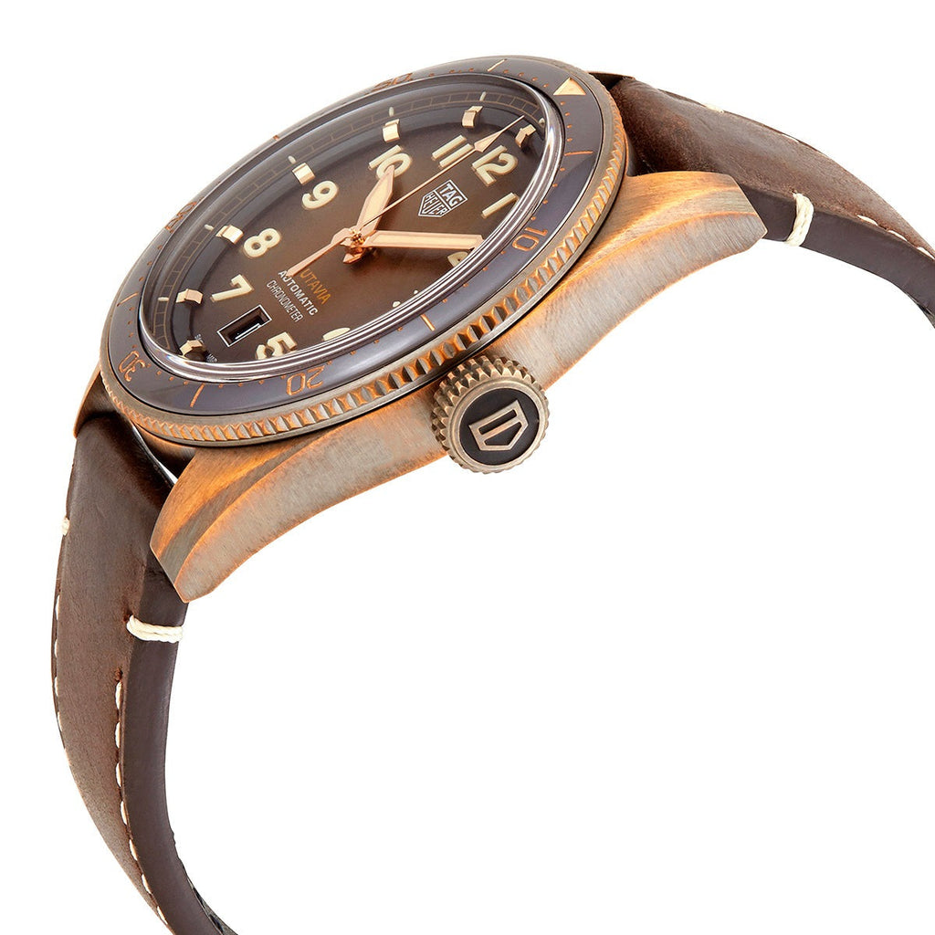 Tag Heuer Autavia Brown Dial Brown Leather Strap Watch for Men - WBE5191.FC8276