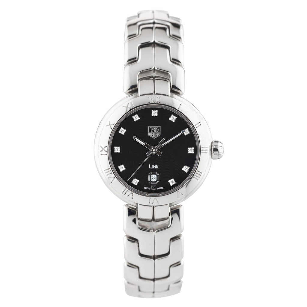 Tag Heuer Link Quartz Diamonds Black Dial Silver Steel Strap Watch for Women - WAT1410.BA0954