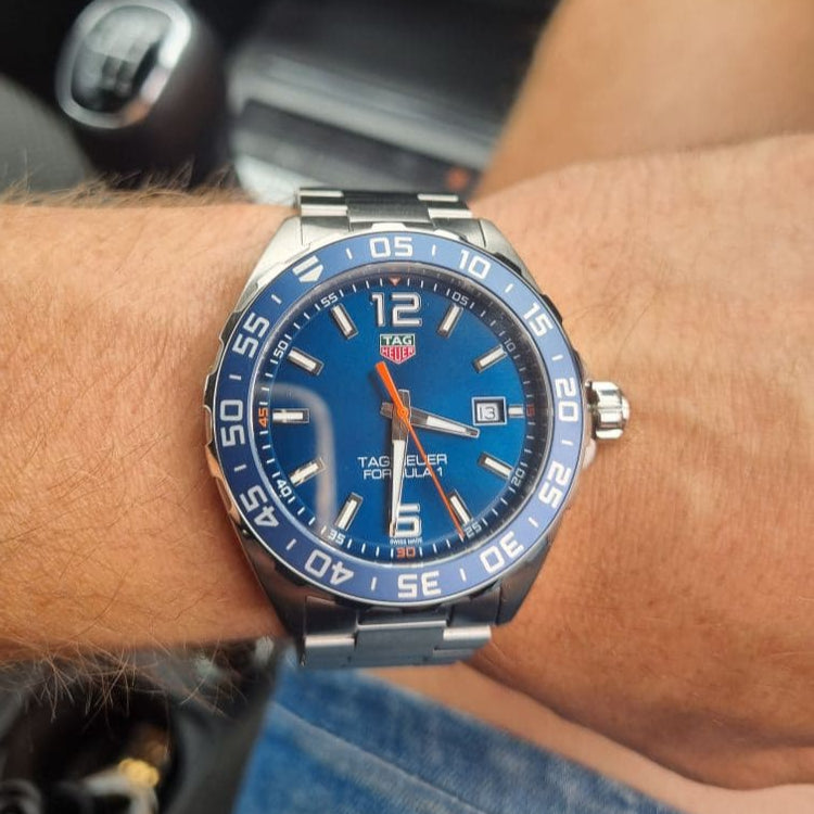 Tag Heuer Formula 1 Quartz Blue Dial Silver Steel Strap Watch for Men - WAZ1010.BA0842