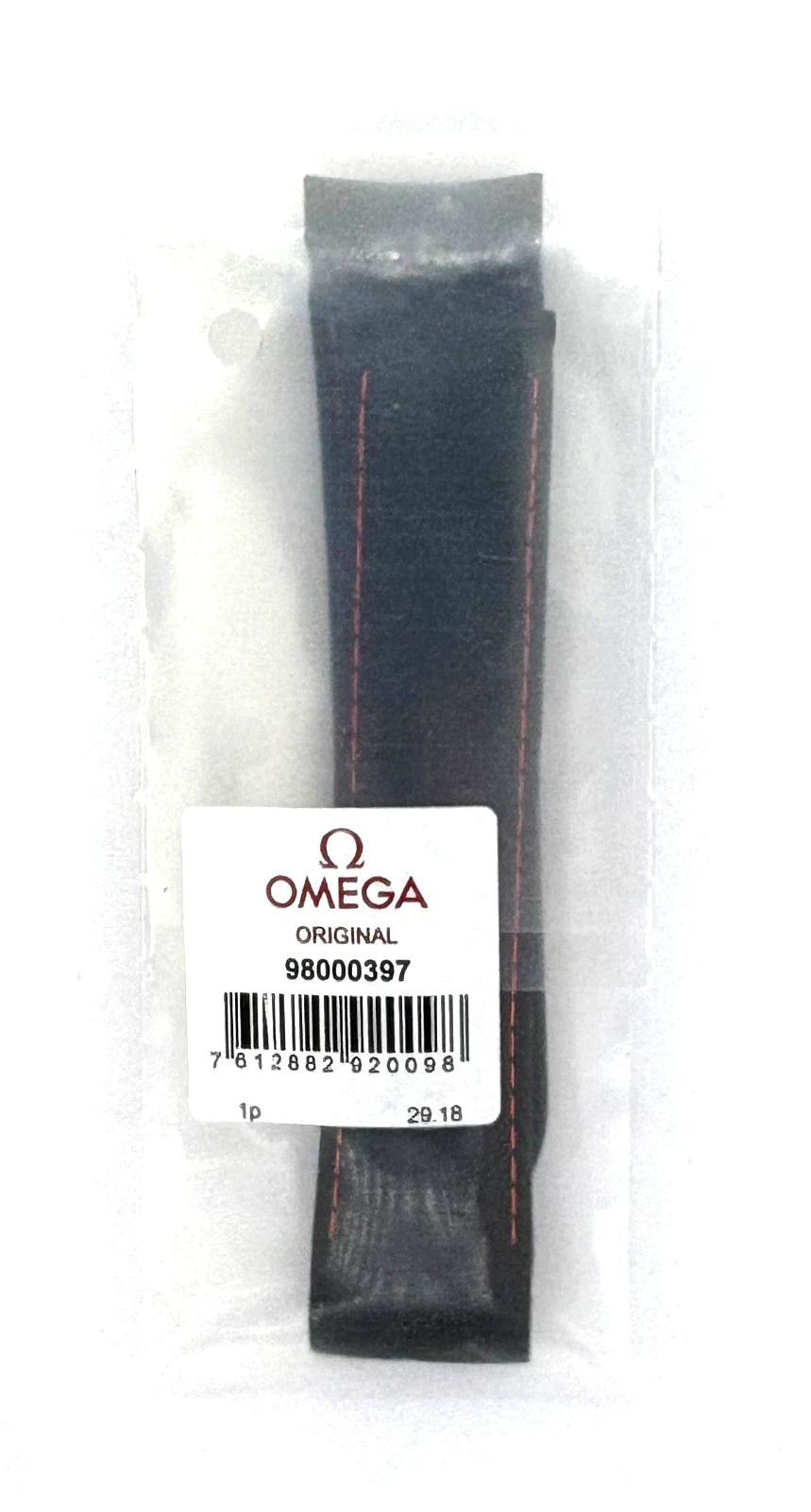 Omega 22mm Black Rubber Strap 98000397