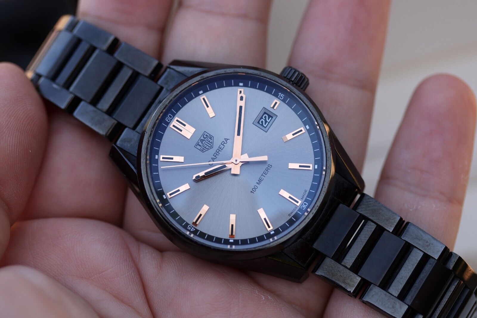 Tag Heuer Carrera Special Edition Black Dial Black Steel Strap Watch for Women - WAR1113.BA0602